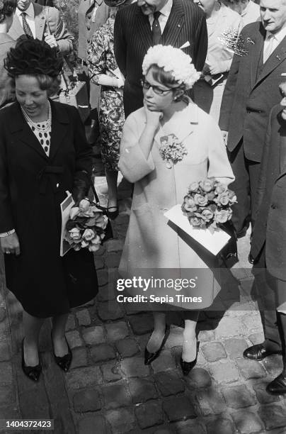 Princess Christina of Sweden opening an exhibition in Madurodam, Princess Christina and Beatrix, June 15 exhibitions, The Netherlands, 20th century...