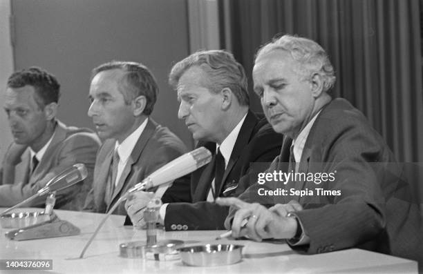 Three trade union leaders arrive at Schiphol Airport after visit to Suriname and Netherlands Antilles . Lanser, Kloos, Mertens, February 5 union...