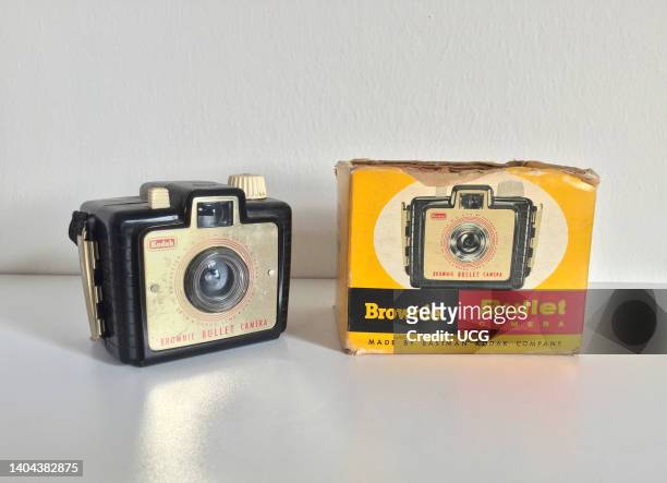 Brownie Bullet, Vintage Eastman Kodak, film camera with original box packaging.