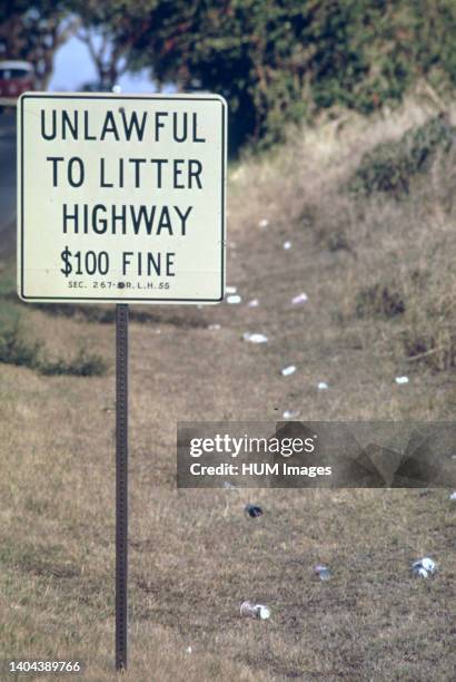 Kamchamcha highway south of Mililani town is littered, October 1973.