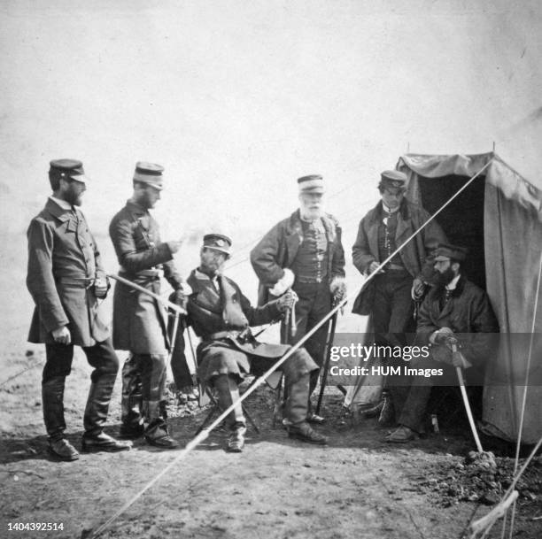 Brigadier McPherson & officers of the 4th Division Captain Higham [i.e., Heigham], 17th Regiment; Captain Earle, Major of Brigade; Captain Croker,...