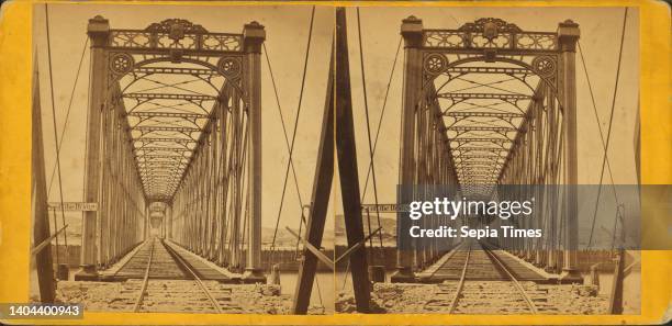 View, iron bridge spanning, Mississippi bet. Dubuque, Duluth, Stereographs 1930, Root, Samuel, 1819-1889.