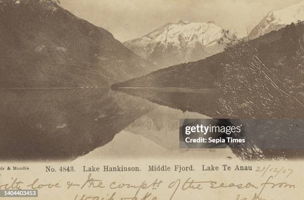 Lake Hankinson, Middle Fjord, Lake Te Anau, Muir & Moodie studio, 1900-1903, Te Anau, Lake.