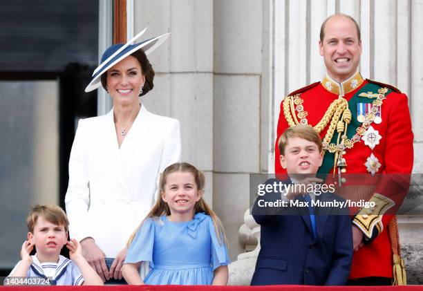 Prince Louis of Cambridge, Catherine, Duchess of Cambridge, Princess Charlotte of Cambridge, Prince George of Cambridge and Prince William, Duke of...