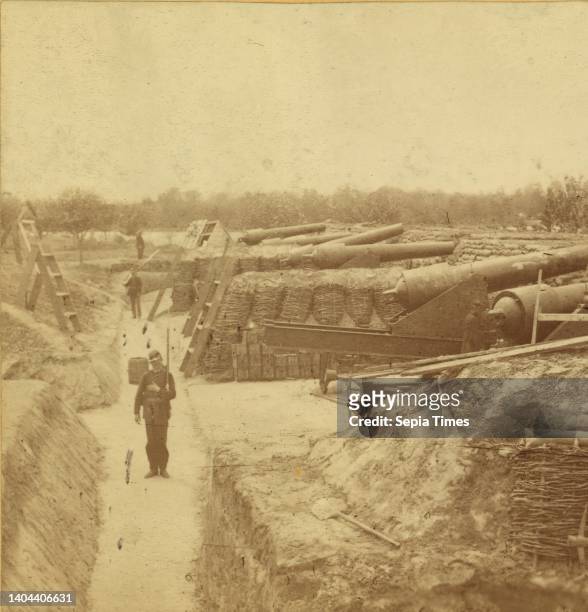 Siege, Yorktown, Va. View, Battery No. 1, manned, First Connecticut Heavy Artillery Company B. Taylor & Huntington United States.