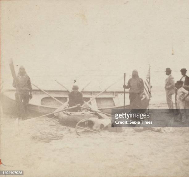 Paul Boynton, dog, Atlantic City, N.J. Boyton, Paul, 1848-1924, Boats, Beaches, Lifeguards, New Jersey, Atlantic City, N.J.