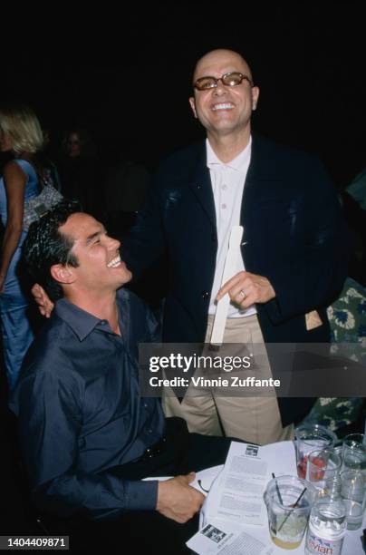 American actor Dean Cain and American actor Joe Pantoliano attend the 1999 Race to Erase MS charity auction, at the Hard Rock Hotel in Las Vegas,...