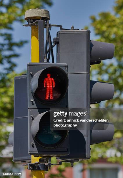 pedestrian light. - signal lumineux de passage pour piéton photos et images de collection