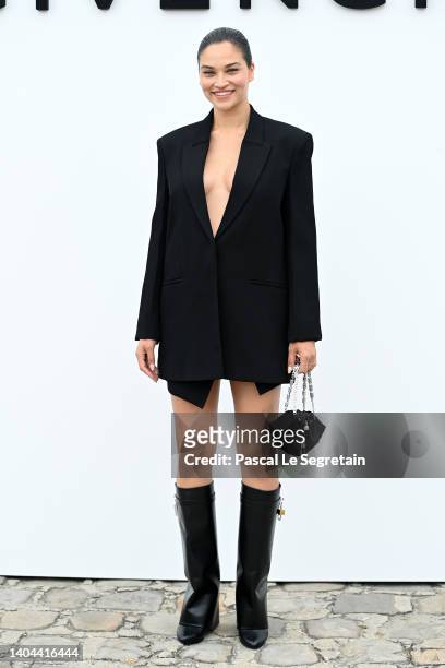 Shanina Shaik attends the Givenchy Menswear Spring Summer 2023 show as part of Paris Fashion Week on June 22, 2022 in Paris, France.