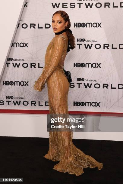 Tessa Thompson attends the premiere of HBO's "Westworld" Season 4 at Alice Tully Hall, Lincoln Center on June 21, 2022 in New York City.