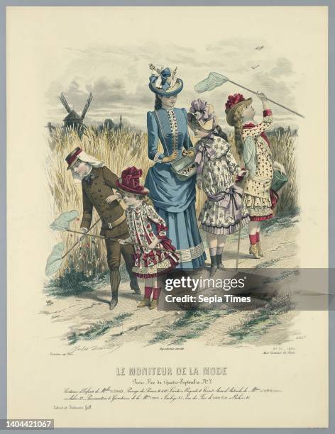 Fashion Plate from Le Moniteur de la Mode, E. Gailland, French, active 19th c., Jules David, French, 1808 - 1892, Abel Goubaud et Fils, French,...