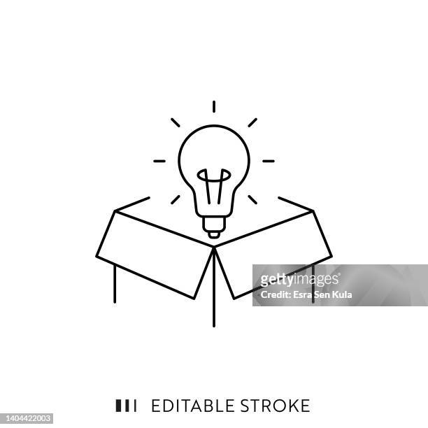 stockillustraties, clipart, cartoons en iconen met think outside the box line icon with editable stroke - brainstorming