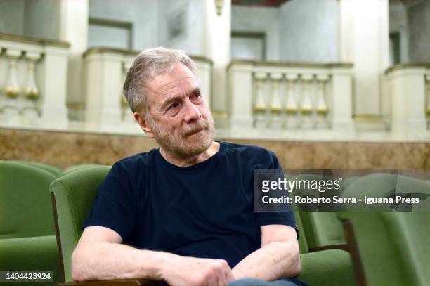 Italian theatrical director Gabriele Lavia pose for photos during the first rehearsal of the Giuseppe Verdi's "Otello" at TCBO Bologna Civic Theater...
