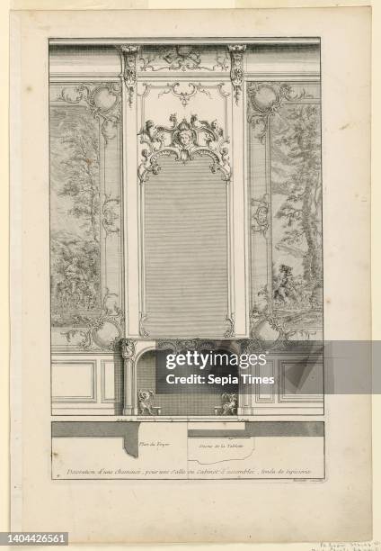 Plate 4, Decoration de Cheminée pour un grand Apartement, Jacques-François Blondel, French, 1705 - 1774, Jean Mariette, 1660–1742, Engraving on...