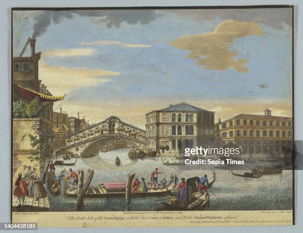 Realto Bridge, Court of Justice, Public German Warehouse, Johann Sebastian Müller, German, ca. 1715 - 1792, Michele Giovanni Marieschi, Italian, 1696...