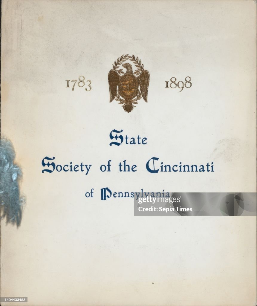 115th annual dinner held by State society of the Cincinnati of Pennsylvania at Hotel Bellevue