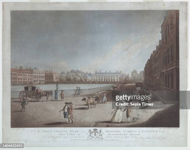View of Bloomsbury Square, Robert Pollard, English, 1755 - 1838, Francis Jukes, British, ca. 1746 - 1812, Edward Dayes, English, 1763 - 1804, Robert...