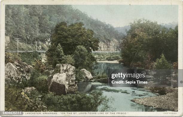 St. Louis-Texas Line, Frisco, Lancaster, Arkansas, still image, Postcards, 1898