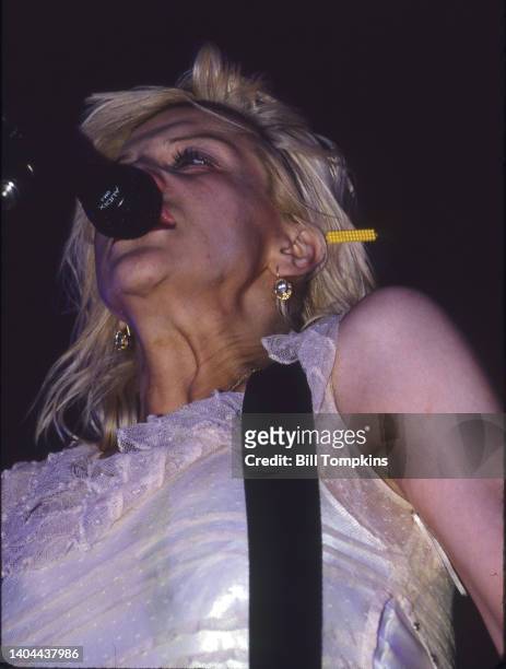 Rock singer Courtney Love performs July 1994 in New York City.