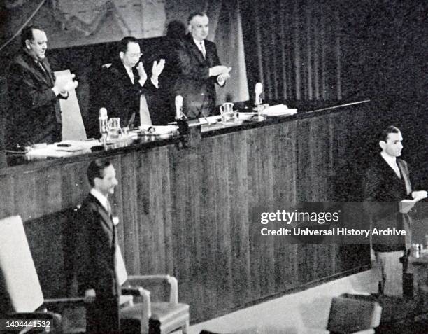 The Shah of Persia addresses the United Nations General Assembly in New York. The United Nations General Assembly is one of the six principal organs...