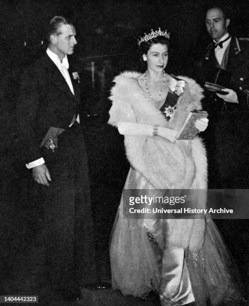 Princess Elizabeth and the Duke of Edinburgh at The Dorchester. Princess Elizabeth. Elizabeth II is Queen of the United Kingdom and 15 other...