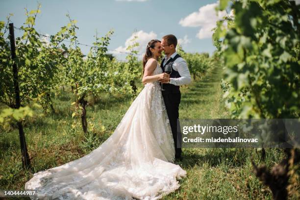 beautiful wedding couple - rural scene wedding stock pictures, royalty-free photos & images