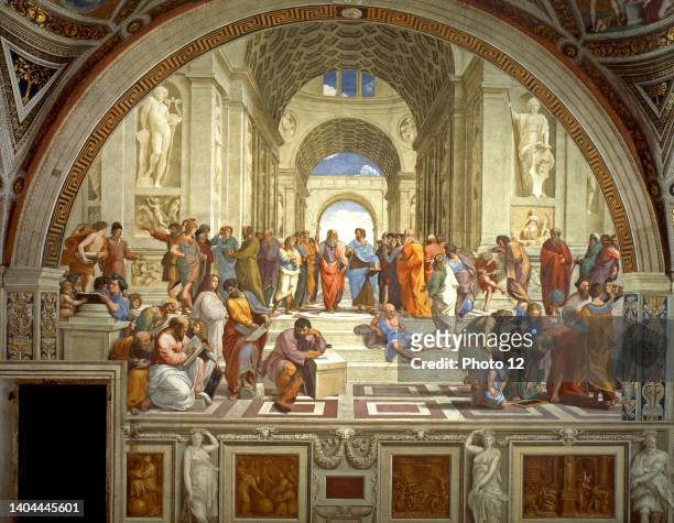Rafael Sanzio da Urbino , The School of Athens, or Scuola di Atene in Italian, is one of the most famous paintings by the Italian Renaissance artist...
