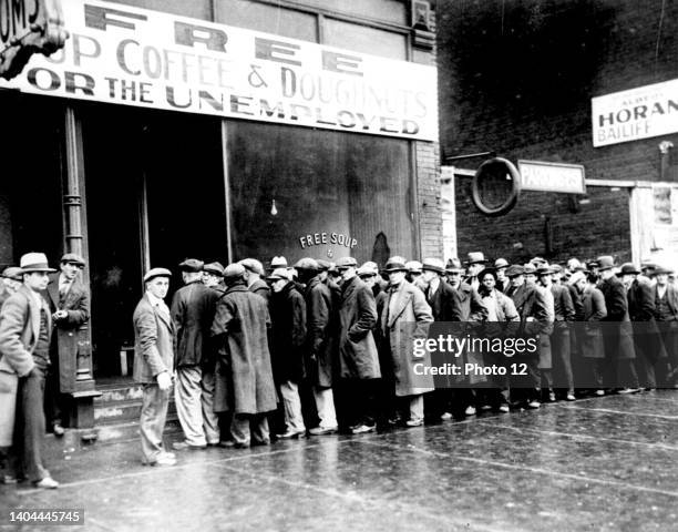 Soup Kitchen for unemployed in New York circa 1930.