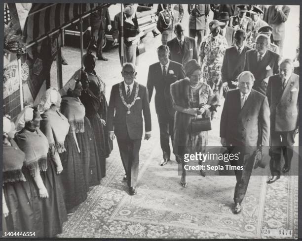 King Olav of Norway, Queen Juliana and Prince Bernhard attend a special screening of Bert Haanstra´s film Alleman in the Kurhaus. The royal guests...