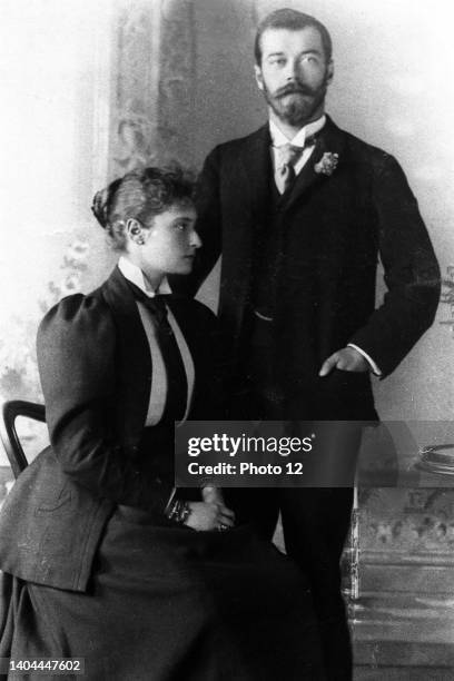 Nicholas II Alexandrovich and Alexandra Feodorovna, Tsar and Tsarina of Russia. Nicholas II , last Tsar of Russia . Alexandra Feodorovna , daughter...