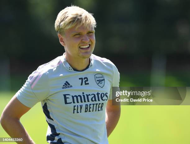 Matt Smith of Arsenal during the Arsenal U23 training session at London Colney on June 22, 2022 in St Albans, England.