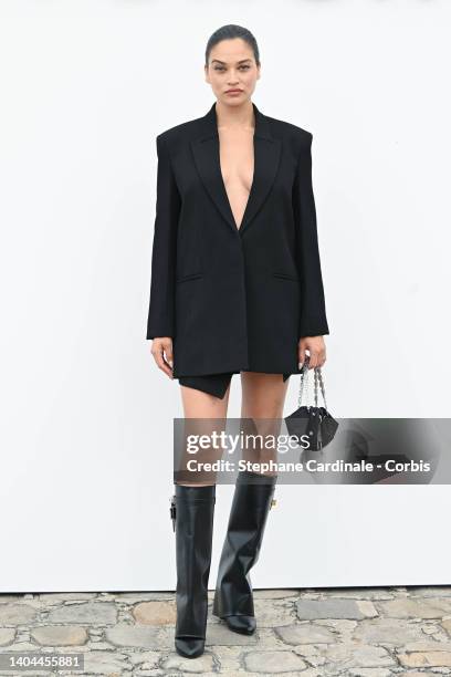 Shanina Shaik attends the Givenchy Menswear Spring Summer 2023 show as part of Paris Fashion Week on June 22, 2022 in Paris, France.