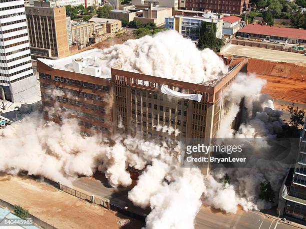 building implosion in johannesburg, south africa - collapsing stock pictures, royalty-free photos & images