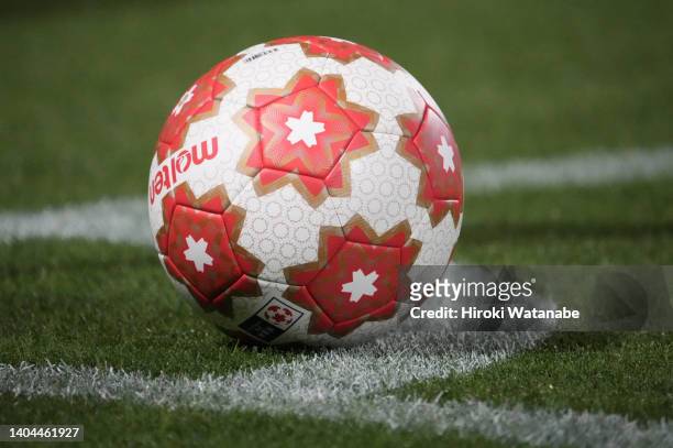 Match ball seen during the 102nd Emperor's Cup third round match between Kashima Antlers bad Omiya Ardija at Kashima Soccer Stadium on June 22, 2022...