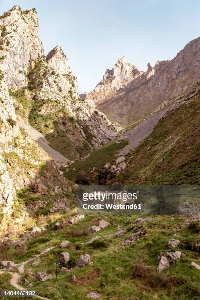 spain, province of leon, leon, secluded hut in picos de europa mountains - león province spain stock-fotos und bilder