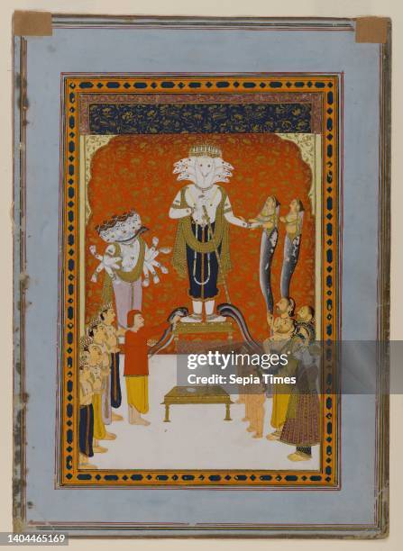 Devotions to Nagadevata, Indian, Opaque watercolor and gold on paper, Rajasthan, India, ca. 1790, sheet: 11 3/16 x 8 1/16 in., 28.4 x 20.5 cm.