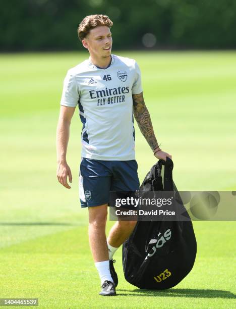 Ben Cottrell of Arsenal during the Arsenal U23 training session at London Colney on June 22, 2022 in St Albans, England.
