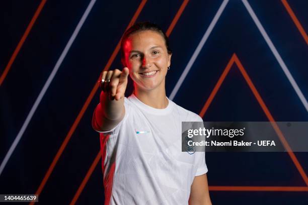 Lotte Wubben-Moy of England poses for a portrait during the official UEFA Women's Euro England 2022 portrait session at St. George's on June 21, 2022...