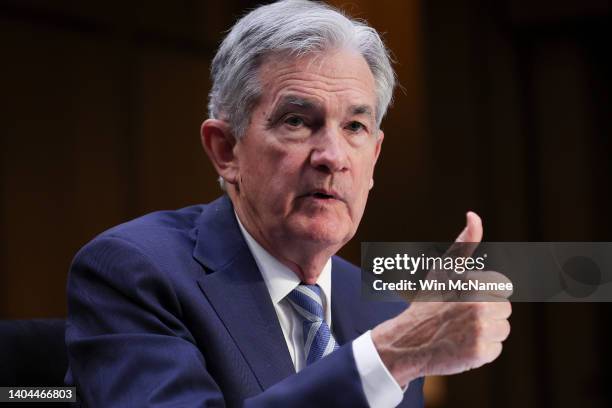 Jerome Powell, Chairman, Board of Governors of the Federal Reserve System testifies before the Senate Banking, Housing, and Urban Affairs Committee...