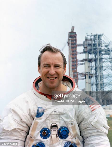 --- Astronaut James A. Lovell Jr., commander of the Apollo 13 lunar landing mission, pauses for a quick photo while training for the Apollo 13...