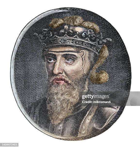 portrait of edward iii (edward of windsor ), king of england and lord of ireland - king portrait painting stock pictures, royalty-free photos & images