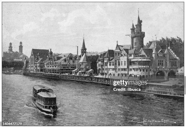 antique photo: preparation for the paris exposition universelle 1900 (1899) - turn of the century stock illustrations