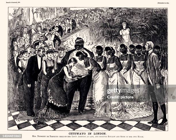 cetewayo in london (xxxl with lots of details) - historic diversity stock illustrations