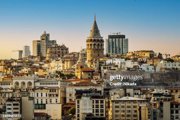 istanbul views to galata tower, istanbul, türkiye - historical istanbul stock pictures, royalty-free photos & images