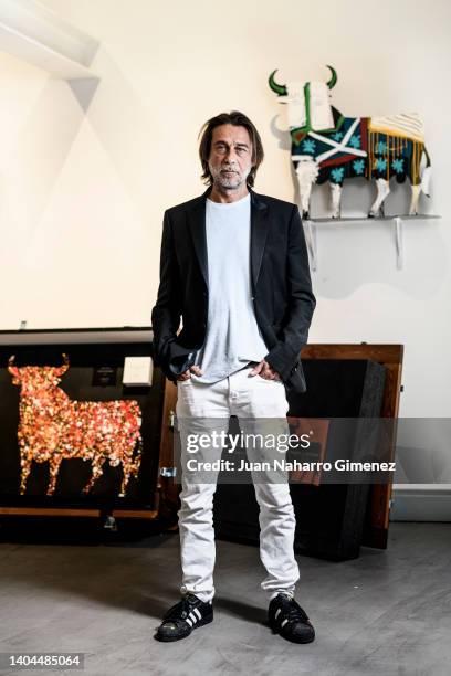 Spanish artist Jordi Molla poses for a portrait session during 'The Art Of Transcending. The Legacy Of The Bull' presentation exhibition at Gärna Art...