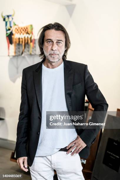 Spanish artist Jordi Molla poses for a portrait session during 'The Art Of Transcending. The Legacy Of The Bull' presentation exhibition at Gärna Art...