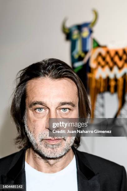 Spanish artist Jordi Molla poses for a portrait session during 'The Art Of Transcending. The Legacy Of The Bull' presentation exhibition at Gärna Art...