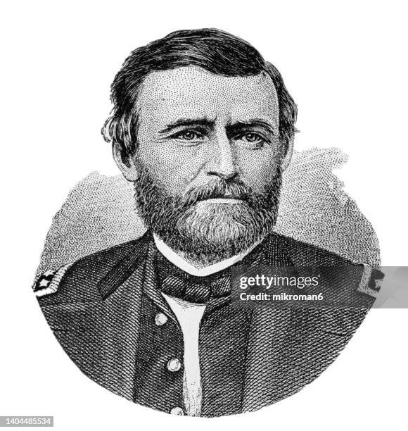 portrait of ulysses s. grant, 18th president of the united states from 1869 to 1877 - ulysses s grant stock pictures, royalty-free photos & images