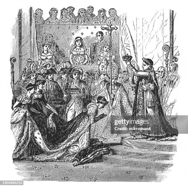 consecration of the emperor napoleon i and coronation of the empress josephine - josephine de beauharnais stock pictures, royalty-free photos & images