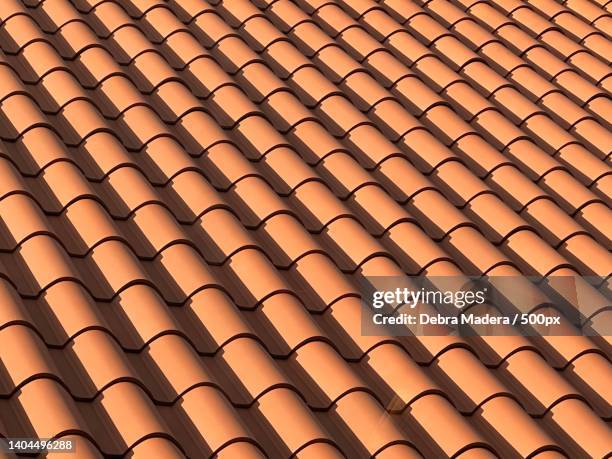 full frame shot of roof tiles - roof tile stock-fotos und bilder